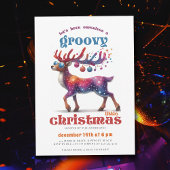 Groovy kleine disco rendier grappig kerstfeest kaart