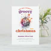 Groovy kleine kerst disco bal kerstfeest kaart (Staand voorkant)