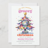 Groovy kleine kerst disco boom kerstfeest kaart (Voorkant)