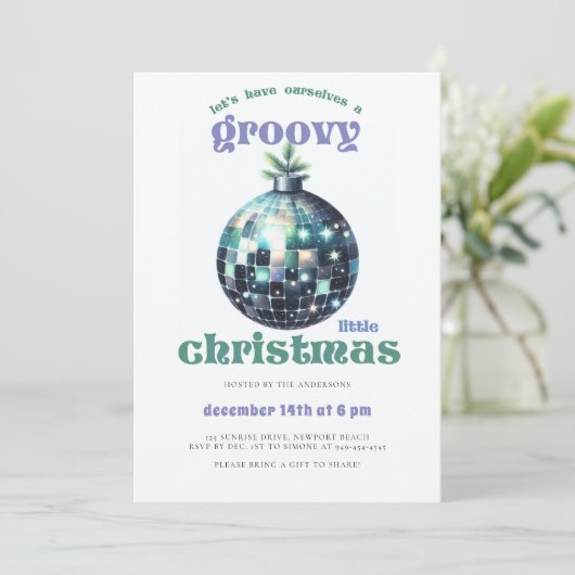 Groovy kleine kerstdisco sage kerstfeest kaart (Staand voorkant)