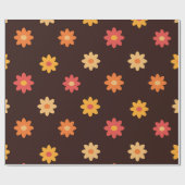 Groovy Kleine Retro 70s Kleurrijke bloemen patroon Cadeaupapier (Vlak)