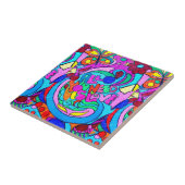 groovy kleuren hippie - liefdestegel tegeltje (Zijkant)
