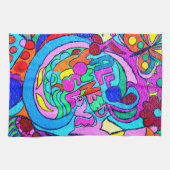 groovy kleuren vrede en liefdeshanddoek theedoek (Horizontaal)