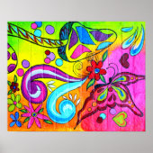 groovy kleurige paddenstoel poster (Voorkant)