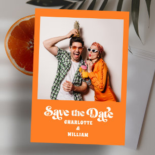 Groovy Kleurrijk Geruit Uniek Retro Trouwen Save The Date