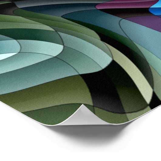 Groovy Kleurrijk Vloeiend Patchwork Abstract Mozaï Poster (Hoek)