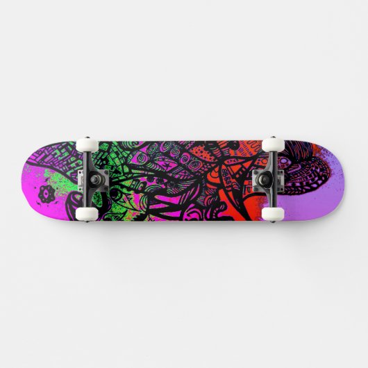 Groovy Kleurrijke Abstract Persoonlijk Skateboard (Horizontaal)