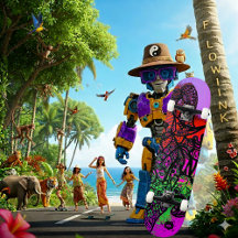 Groovy Kleurrijke Abstract