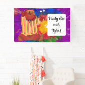 Groovy Kleurrijke Beer Party Banner (Insitu)