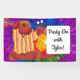 Groovy Kleurrijke Beer Party Banner