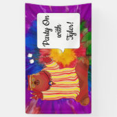 Groovy Kleurrijke Beer Party Banner (Verticaal)