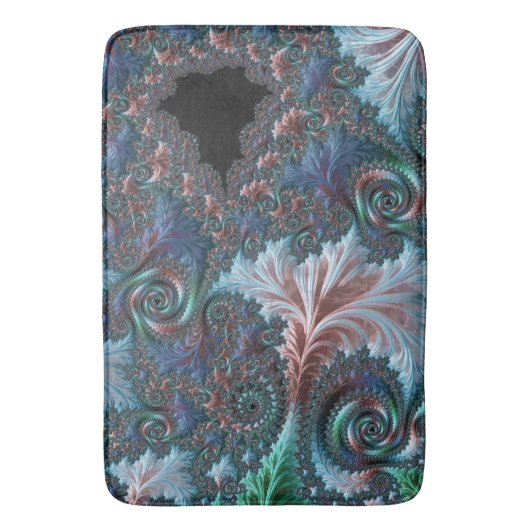 Groovy Kleurrijke Boho Hippie Mandelbrot Fractal A Badmat (Voorkant Verticaal)