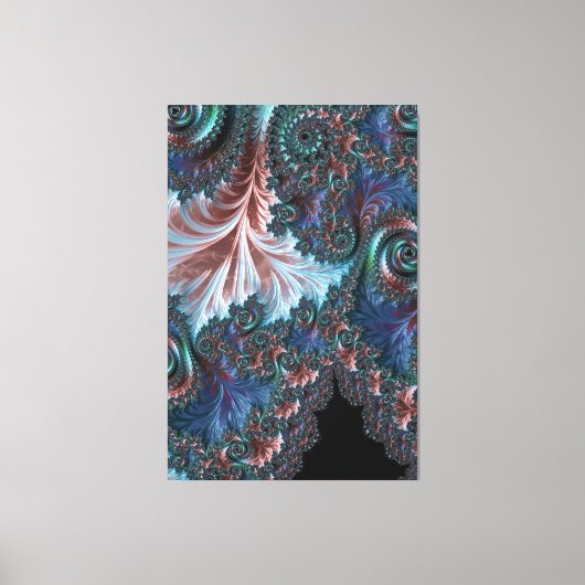 Groovy Kleurrijke Boho Hippie Mandelbrot Fractal A Canvas Afdruk (Voorkant)