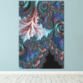 Groovy Kleurrijke Boho Hippie Mandelbrot Fractal A Canvas Afdruk (Insitu (Houten vloer))