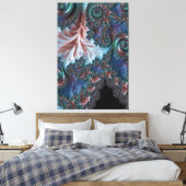 Groovy Kleurrijke Boho Hippie Mandelbrot Fractal A Canvas Afdruk (Insitu (Slaapkamer))
