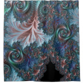 Groovy Kleurrijke Boho Hippie Mandelbrot Fractal A Douchegordijn (Voorkant)