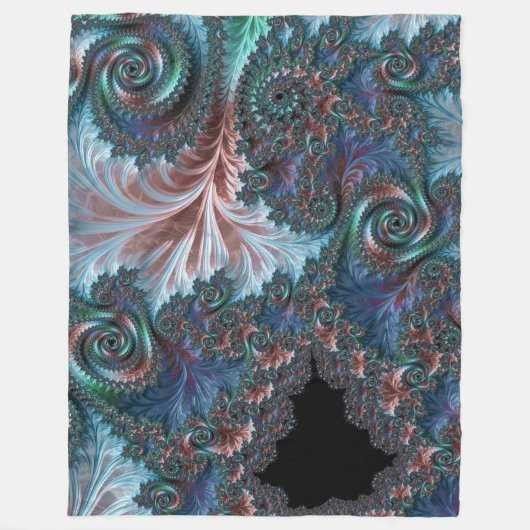 Groovy Kleurrijke Boho Hippie Mandelbrot Fractal A Fleece Deken (Voorkant)