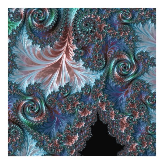 Groovy Kleurrijke Boho Hippie Mandelbrot Fractal A Foto Afdruk (Voorkant)