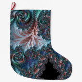 Groovy Kleurrijke Boho Hippie Mandelbrot Fractal A Grote Kerstsok (Voorkant)