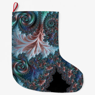 Groovy Kleurrijke Boho Hippie Mandelbrot Fractal A Grote Kerstsok