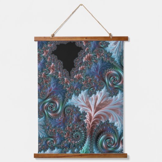 Groovy Kleurrijke Boho Hippie Mandelbrot Fractal A Hangend Wandkleed (Voorkant)