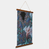 Groovy Kleurrijke Boho Hippie Mandelbrot Fractal A Hangend Wandkleed (Gebogen)