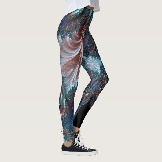 Groovy Kleurrijke Boho Hippie Mandelbrot Fractal A Leggings (Rechts)