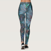 Groovy Kleurrijke Boho Hippie Mandelbrot Fractal A Leggings (Achterkant)