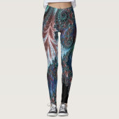 Groovy Kleurrijke Boho Hippie Mandelbrot Fractal A Leggings (Voorkant)