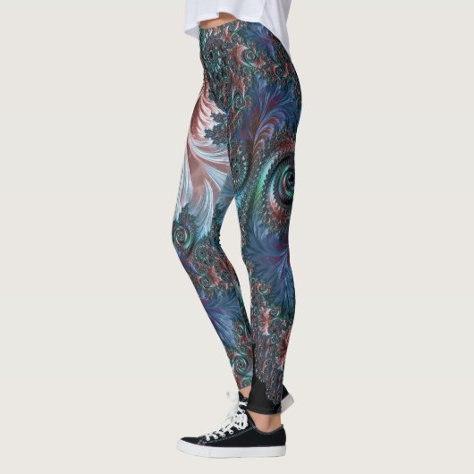 Groovy Kleurrijke Boho Hippie Mandelbrot Fractal A Leggings (Links)