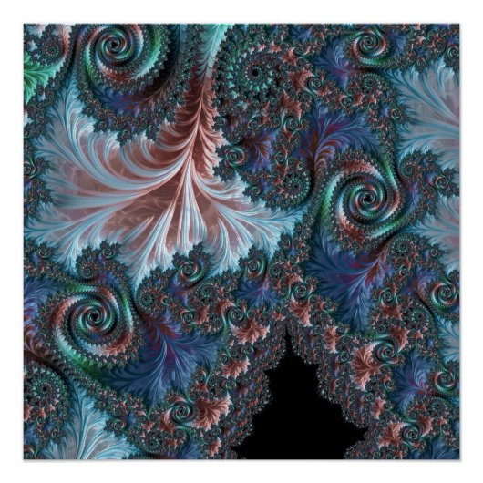 Groovy Kleurrijke Boho Hippie Mandelbrot Fractal A Perfect Poster (Voorkant)