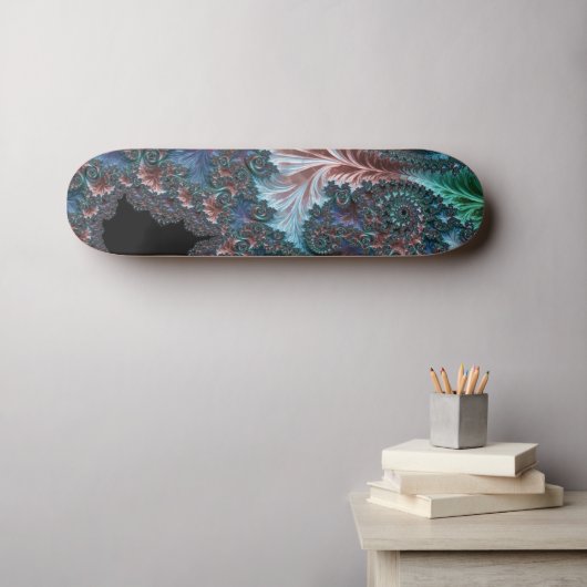 Groovy Kleurrijke Boho Hippie Mandelbrot Fractal A Persoonlijk Skateboard (Muurkunst (Horizontaal))