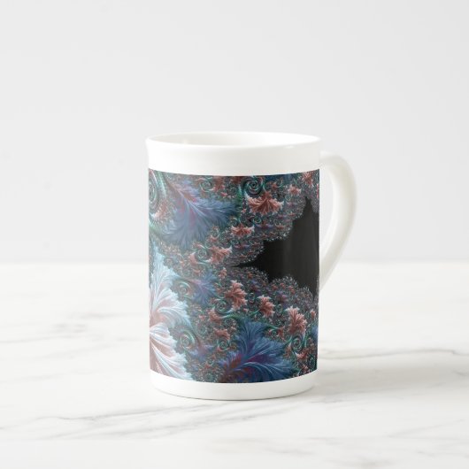 Groovy Kleurrijke Boho Hippie Mandelbrot Fractal A Porselein Kop (Voorkant rechts)