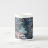 Groovy Kleurrijke Boho Hippie Mandelbrot Fractal A Porselein Kop (Voorkant)