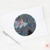 Groovy Kleurrijke Boho Hippie Mandelbrot Fractal A Ronde Sticker (Envelop)