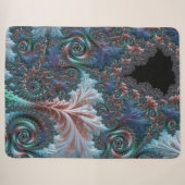 Groovy Kleurrijke Boho Hippie Mandelbrot Fractal A Sherpa Deken (Voorkant (horizontaal))
