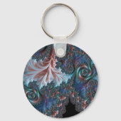 Groovy Kleurrijke Boho Hippie Mandelbrot Fractal A Sleutelhanger (Voorkant)