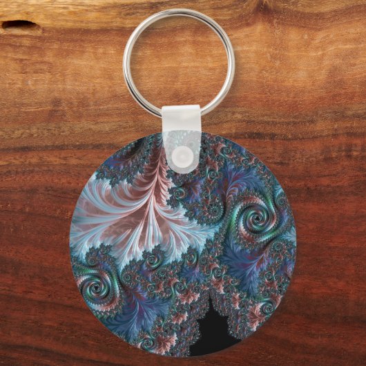 Groovy Kleurrijke Boho Hippie Mandelbrot Fractal A Sleutelhanger (Voorkant)