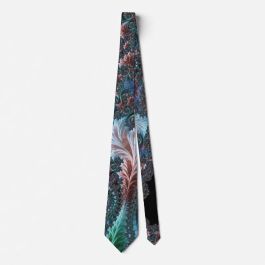 Groovy Kleurrijke Boho Hippie Mandelbrot Fractal A Stropdas (Voorkant)