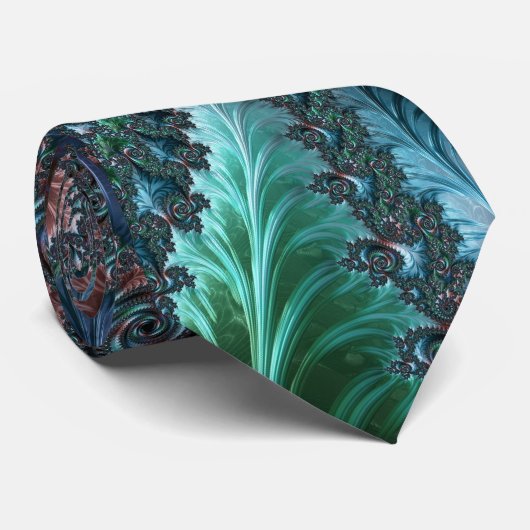 Groovy Kleurrijke Boho Hippie Mandelbrot Fractal A Stropdas (Opgerold)