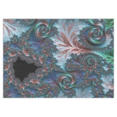 Groovy Kleurrijke Boho Hippie Mandelbrot Fractal A Tafelkleed (Voorkant (Horizontaal))