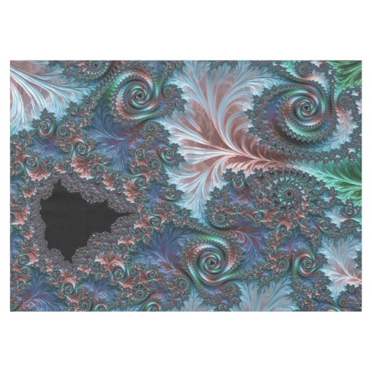 Groovy Kleurrijke Boho Hippie Mandelbrot Fractal A Tafelkleed (Voorkant (Horizontaal))