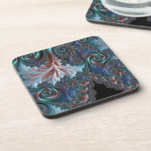 Groovy Kleurrijke Boho Hippie Mandelbrot Fractale Bier Onderzetter