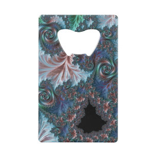 Groovy Kleurrijke Boho Hippie Mandelbrot Fractale Creditkaart Flessenopener
