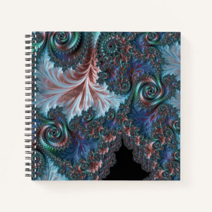 Groovy Kleurrijke Boho Hippie Mandelbrot Fractale  Notitieboek