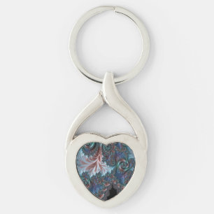 Groovy Kleurrijke Boho Hippie Mandelbrot Fractale Sleutelhanger