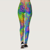 Groovy Kleurrijke Boho Hippie Trippy Regenboog Fra Leggings (Achterkant)