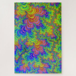 Groovy Kleurrijke Boho Hippie Trippy Regenboog Fra Legpuzzel