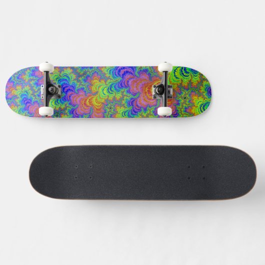 Groovy Kleurrijke Boho Hippie Trippy Regenboog Fra Persoonlijk Skateboard (Horizontaal)