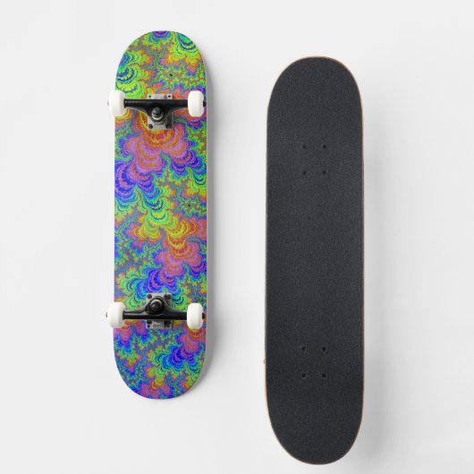 Groovy Kleurrijke Boho Hippie Trippy Regenboog Fra Persoonlijk Skateboard (Voorkant)